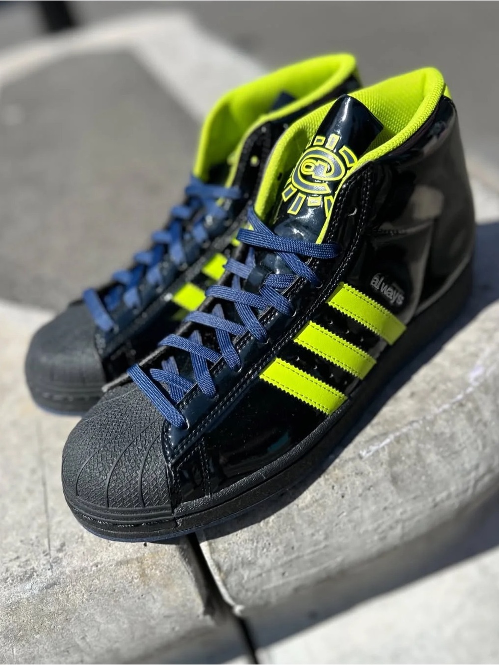 Adidas Black & Neon High-Top Sneakers